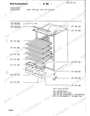 Взрыв-схема холодильника Aeg SAN1700 - Схема узла Housing 001